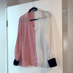 Shein Color Block Blouse Size Large